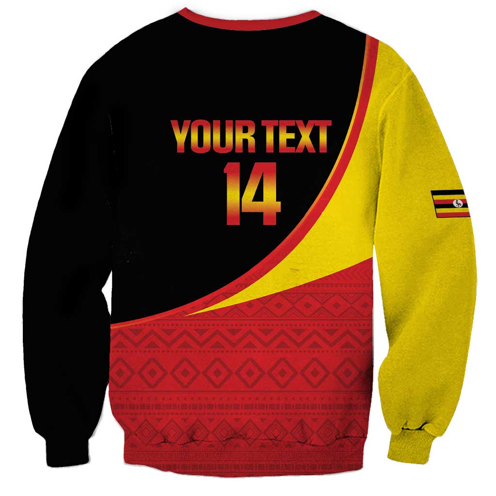 Custom Uganda Cricket Sweatshirt Go Cranes African Pattern - Wonder Print Shop