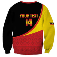 Custom Uganda Cricket Sweatshirt Go Cranes African Pattern - Wonder Print Shop