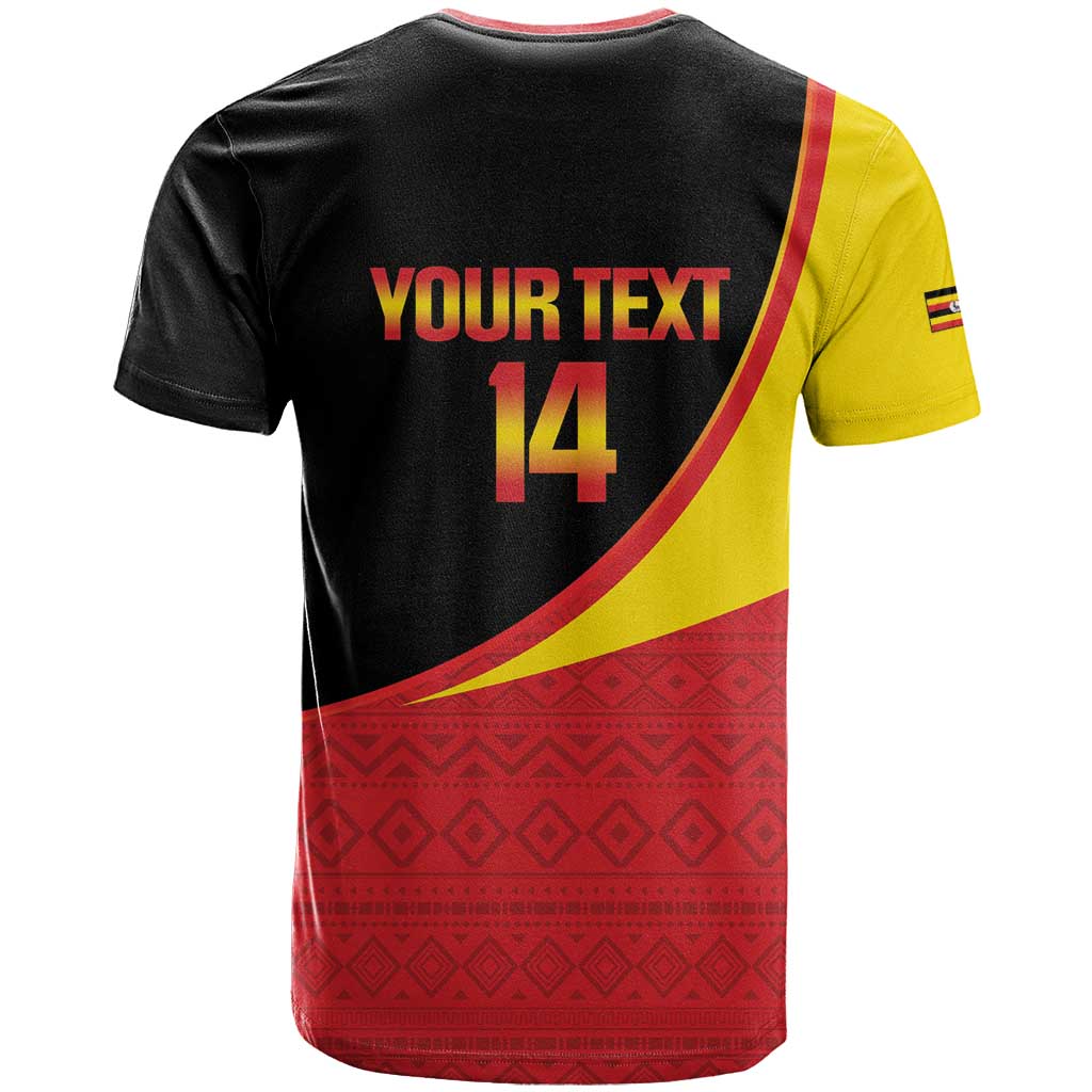 Custom Uganda Cricket T Shirt Go Cranes African Pattern - Wonder Print Shop