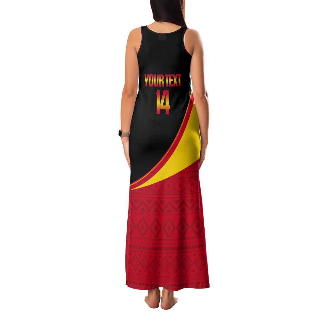Custom Uganda Cricket Tank Maxi Dress Go Cranes African Pattern - Wonder Print Shop