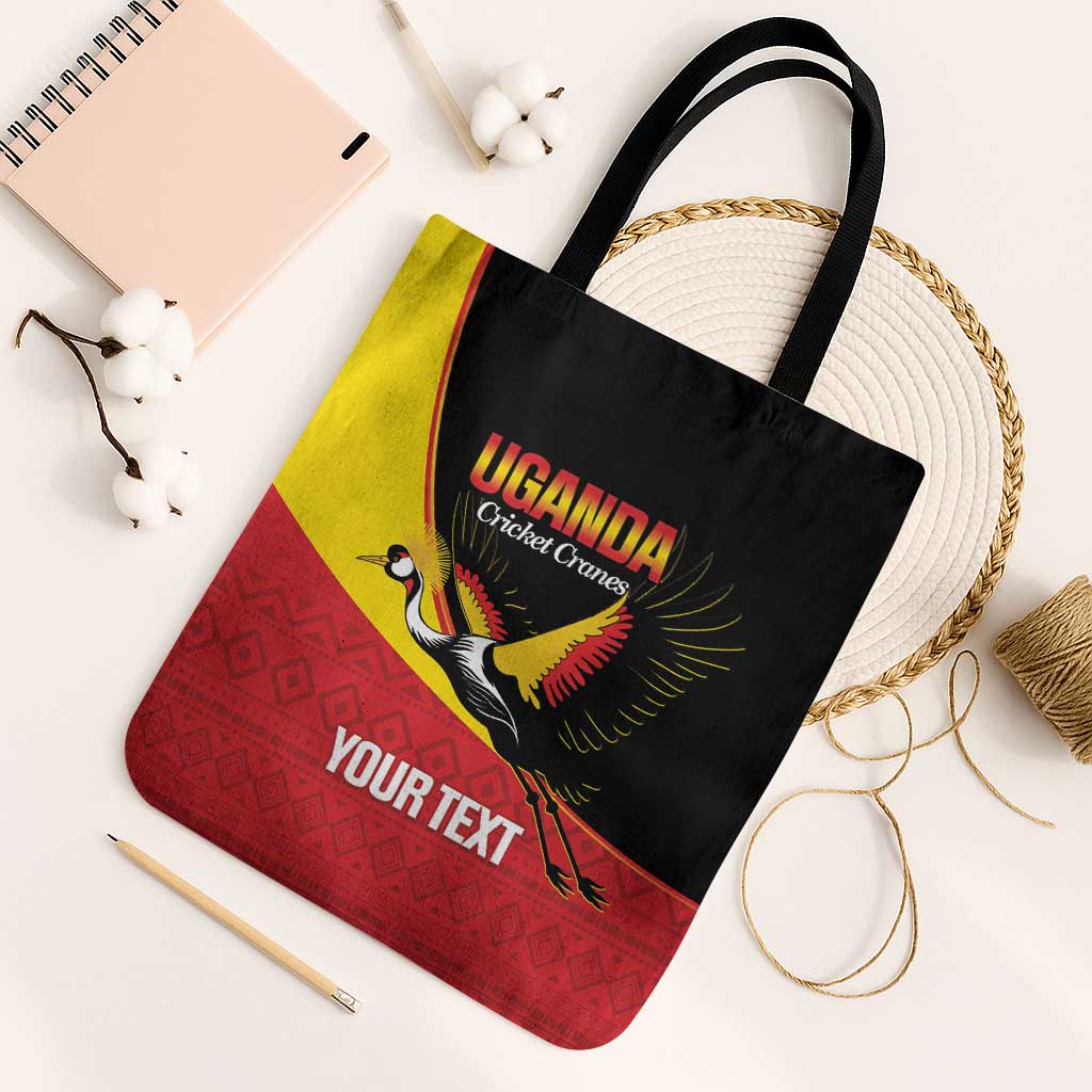 Custom Uganda Cricket Tote Bag Go Cranes African Pattern - Wonder Print Shop