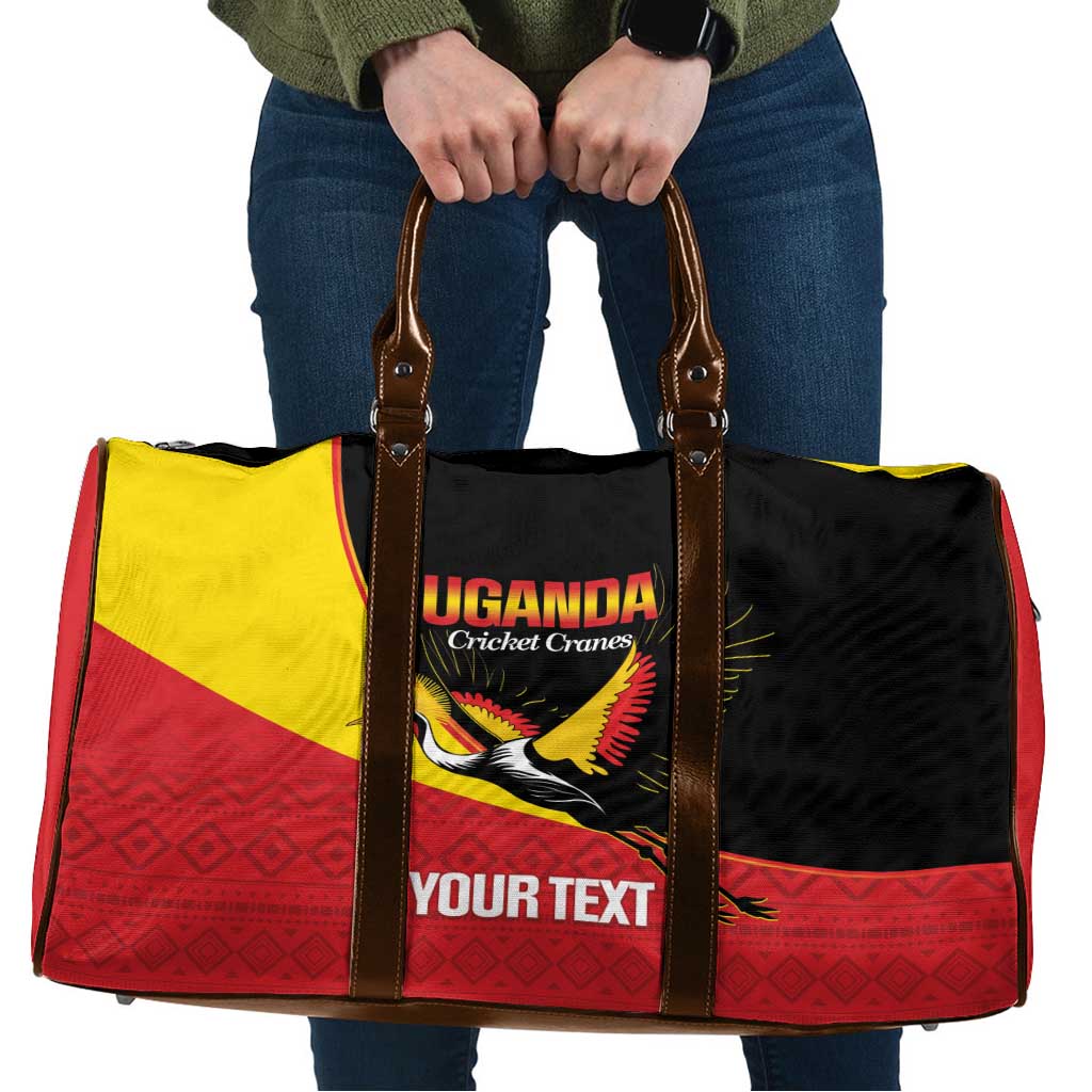 Custom Uganda Cricket Travel Bag Go Cranes African Pattern - Wonder Print Shop