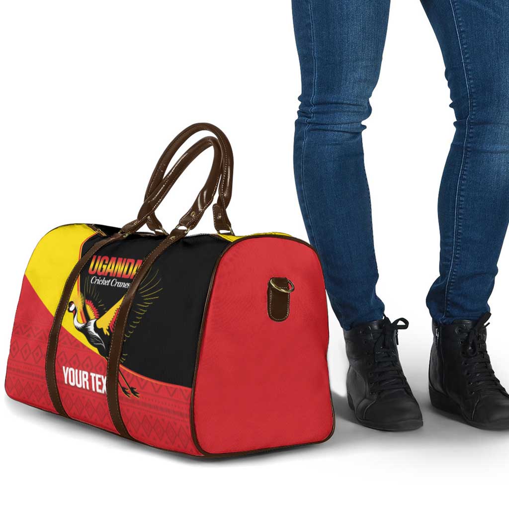 Custom Uganda Cricket Travel Bag Go Cranes African Pattern - Wonder Print Shop