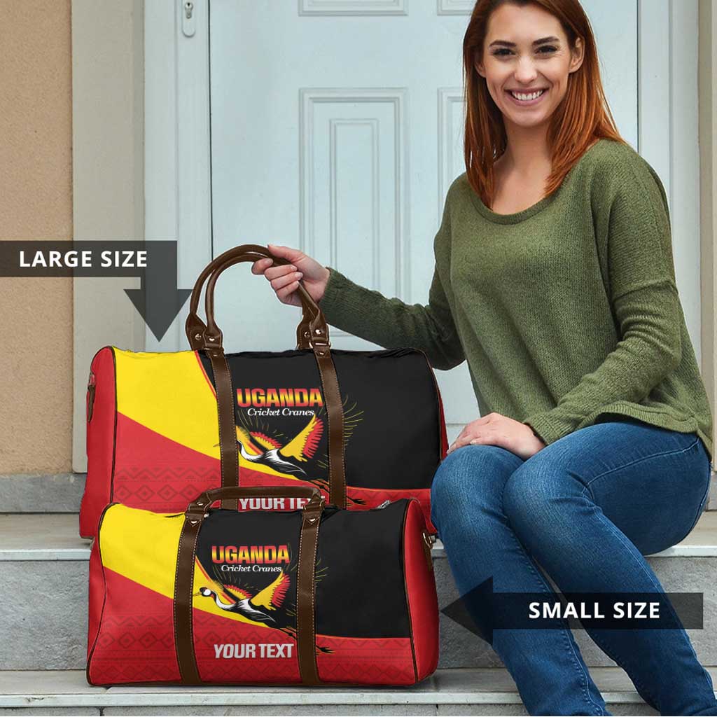 Custom Uganda Cricket Travel Bag Go Cranes African Pattern - Wonder Print Shop
