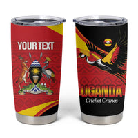Custom Uganda Cricket Tumbler Cup Go Cranes African Pattern - Wonder Print Shop