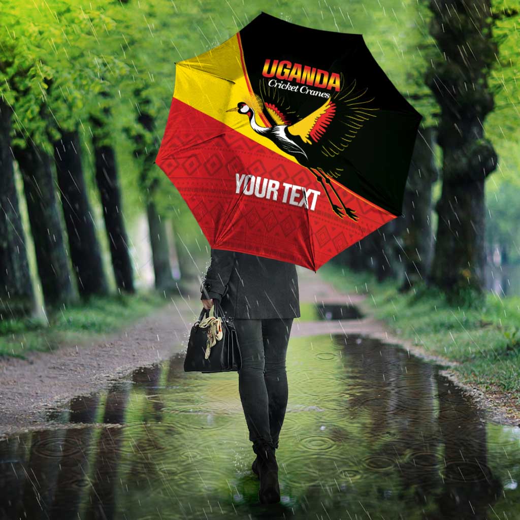Custom Uganda Cricket Umbrella Go Cranes African Pattern - Wonder Print Shop