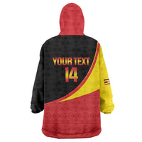 Custom Uganda Cricket Wearable Blanket Hoodie Go Cranes African Pattern - Wonder Print Shop