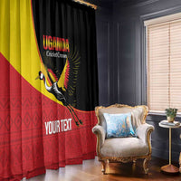 Custom Uganda Cricket Window Curtain Go Cranes African Pattern - Wonder Print Shop
