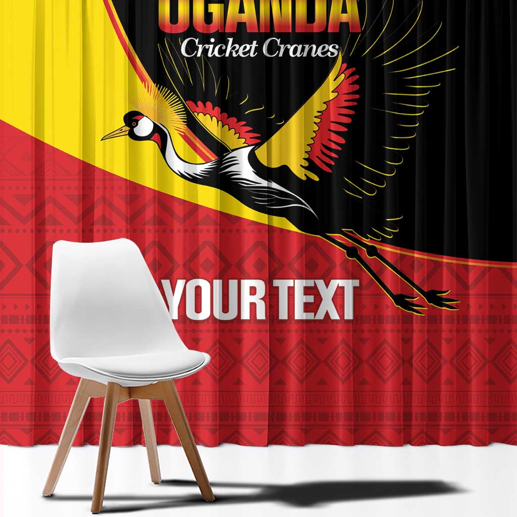 Custom Uganda Cricket Window Curtain Go Cranes African Pattern - Wonder Print Shop