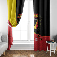 Custom Uganda Cricket Window Curtain Go Cranes African Pattern - Wonder Print Shop