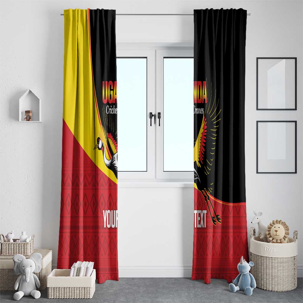 Custom Uganda Cricket Window Curtain Go Cranes African Pattern - Wonder Print Shop