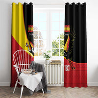 Custom Uganda Cricket Window Curtain Go Cranes African Pattern - Wonder Print Shop