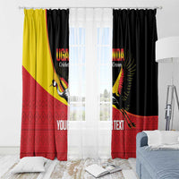 Custom Uganda Cricket Window Curtain Go Cranes African Pattern - Wonder Print Shop