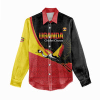 Custom Uganda Cricket Women Casual Shirt Go Cranes African Pattern - Wonder Print Shop