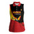 Custom Uganda Cricket Women Sleeveless Polo Shirt Go Cranes African Pattern - Wonder Print Shop