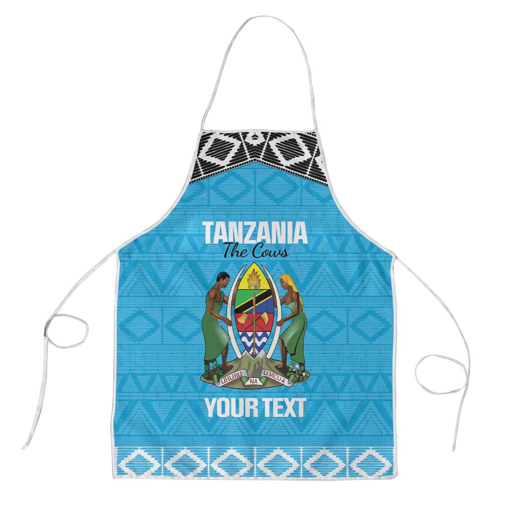 Custom Tanzania Cricket Apron Go Cows Sporty African Pattern - Wonder Print Shop