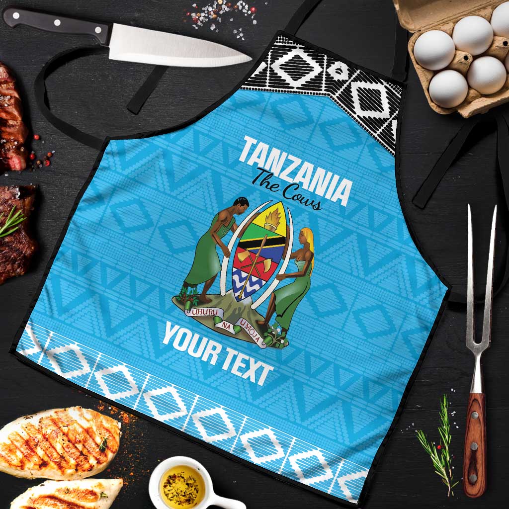Custom Tanzania Cricket Apron Go Cows Sporty African Pattern - Wonder Print Shop