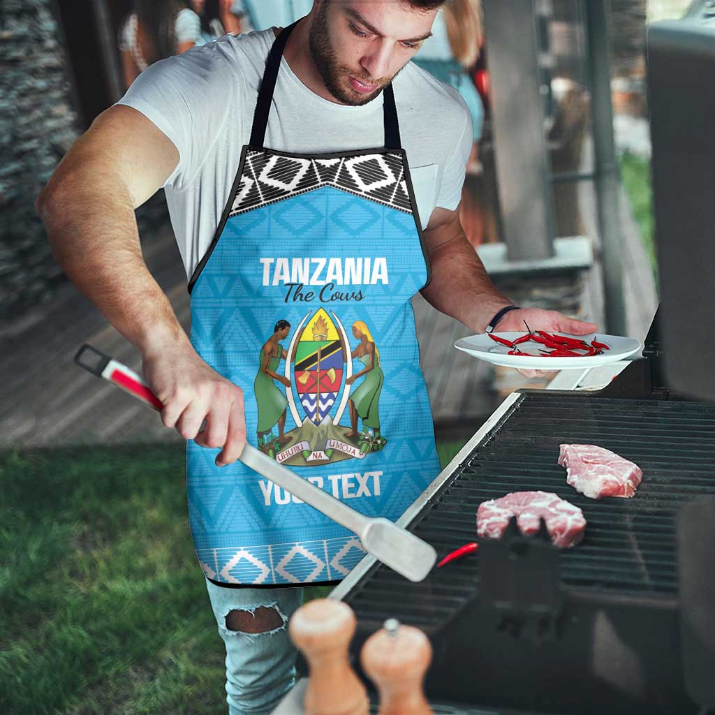 Custom Tanzania Cricket Apron Go Cows Sporty African Pattern - Wonder Print Shop