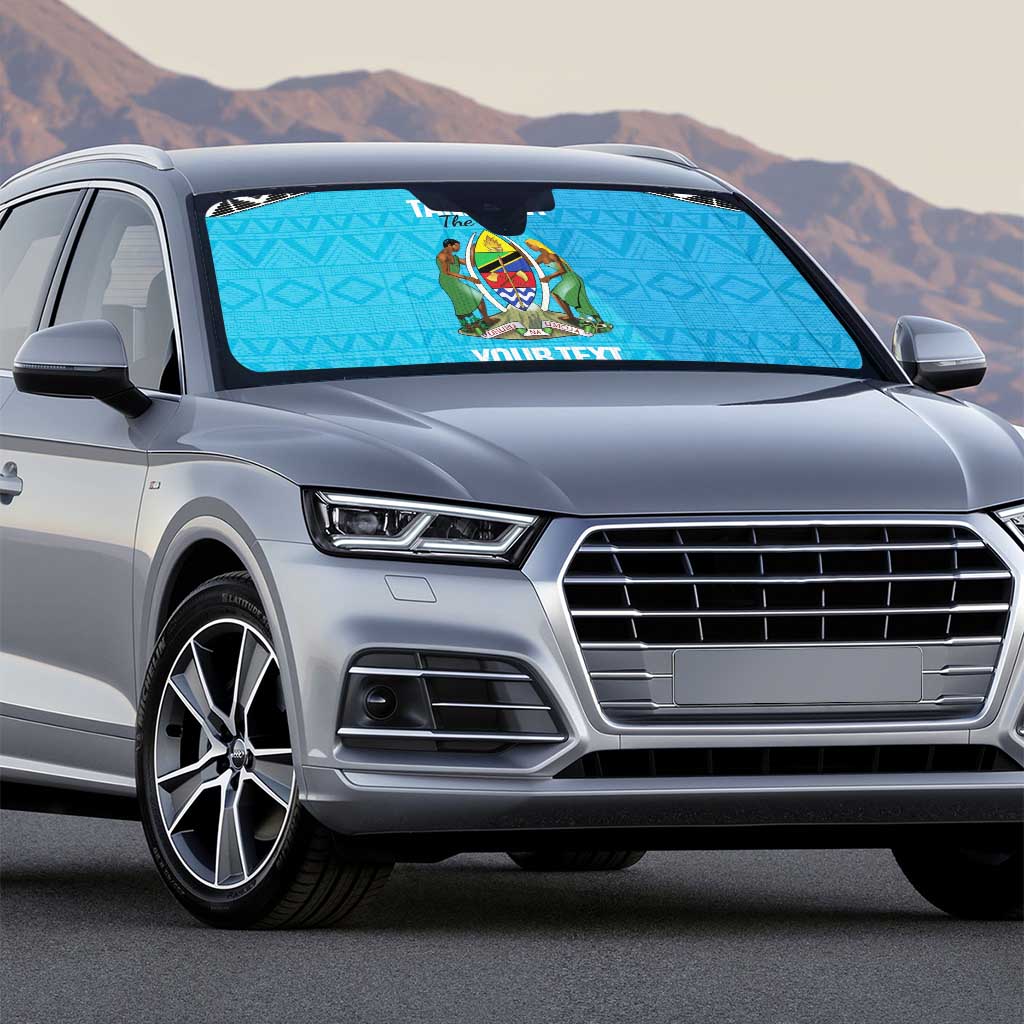 Custom Tanzania Cricket Auto Sun Shade Go Cows Sporty African Pattern - Wonder Print Shop