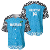 Custom Tanzania Cricket Baseball Jersey Go Cows Sporty African Pattern - Wonder Print Shop