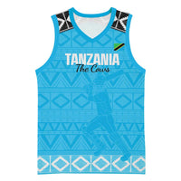 Custom Tanzania Cricket Basketball Jersey Go Cows Sporty African Pattern - Wonder Print Shop