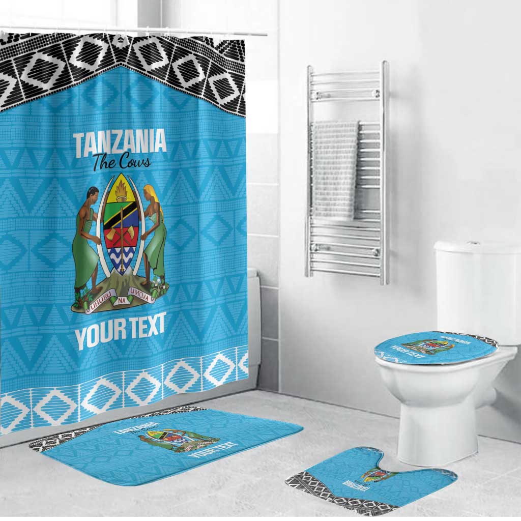 Custom Tanzania Cricket Bathroom Set Go Cows Sporty African Pattern - Wonder Print Shop