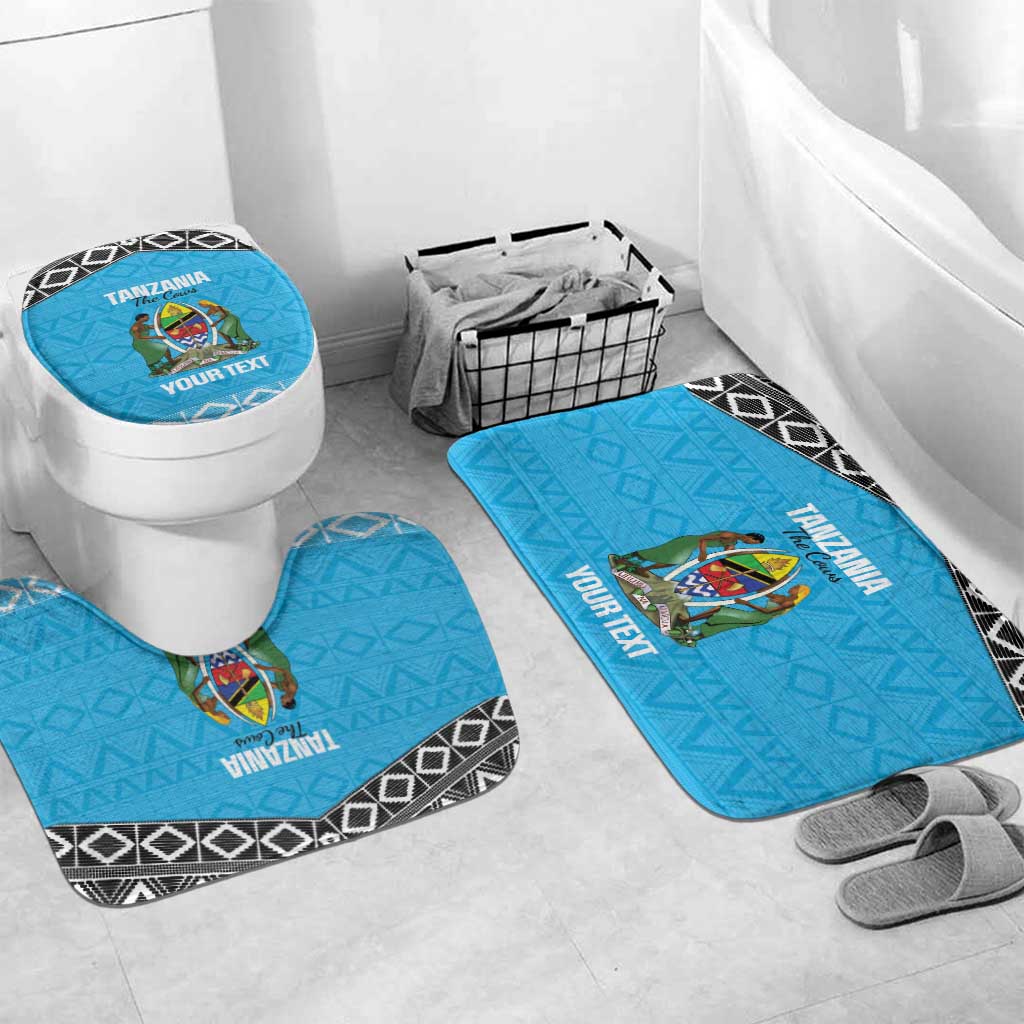 Custom Tanzania Cricket Bathroom Set Go Cows Sporty African Pattern - Wonder Print Shop