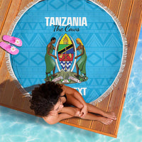 Custom Tanzania Cricket Beach Blanket Go Cows Sporty African Pattern - Wonder Print Shop