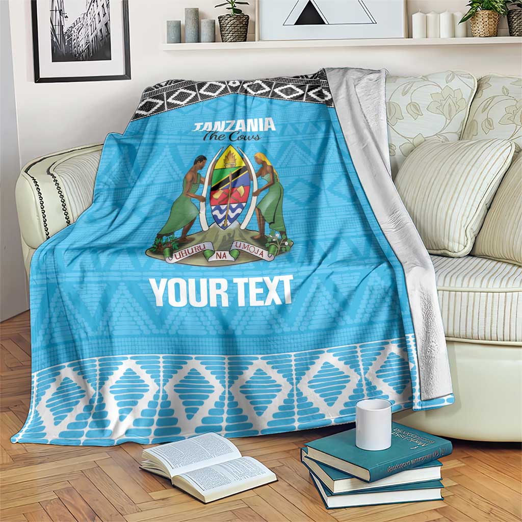 Custom Tanzania Cricket Blanket Go Cows Sporty African Pattern - Wonder Print Shop