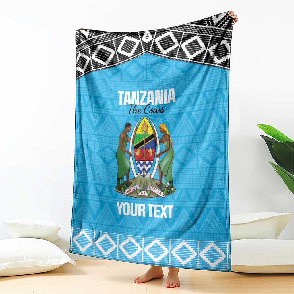 Custom Tanzania Cricket Blanket Go Cows Sporty African Pattern - Wonder Print Shop