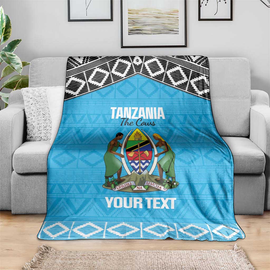 Custom Tanzania Cricket Blanket Go Cows Sporty African Pattern - Wonder Print Shop