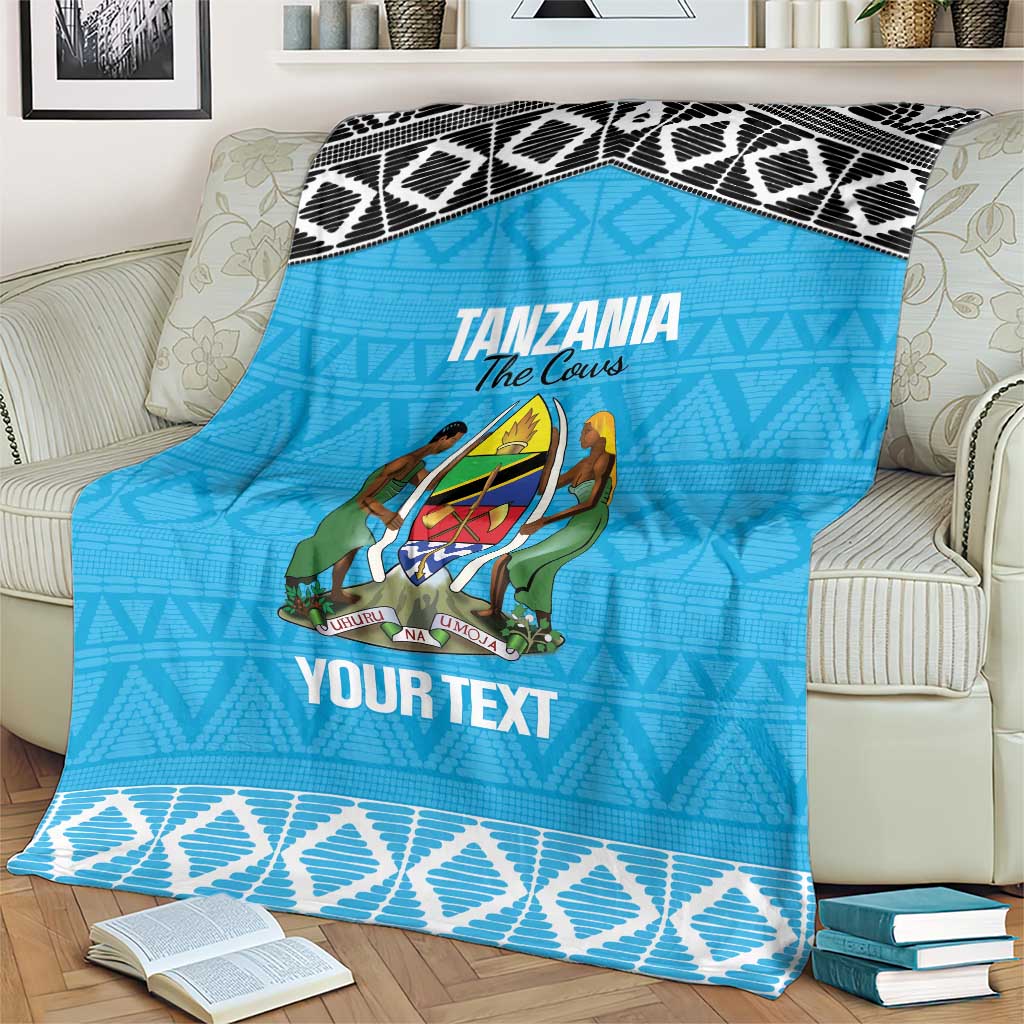Custom Tanzania Cricket Blanket Go Cows Sporty African Pattern - Wonder Print Shop