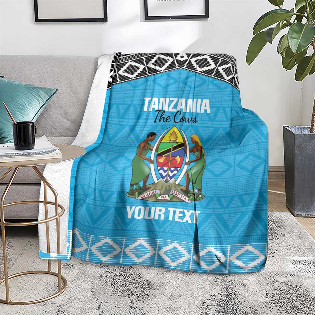 Custom Tanzania Cricket Blanket Go Cows Sporty African Pattern - Wonder Print Shop