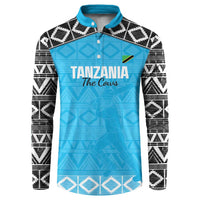 Custom Tanzania Cricket Button Sweatshirt Go Cows Sporty African Pattern - Wonder Print Shop