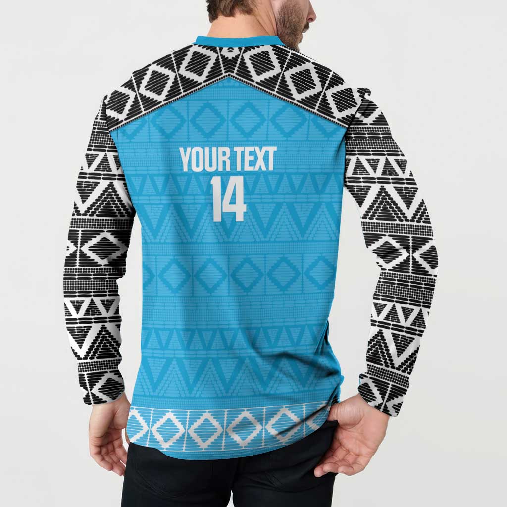 Custom Tanzania Cricket Button Sweatshirt Go Cows Sporty African Pattern - Wonder Print Shop