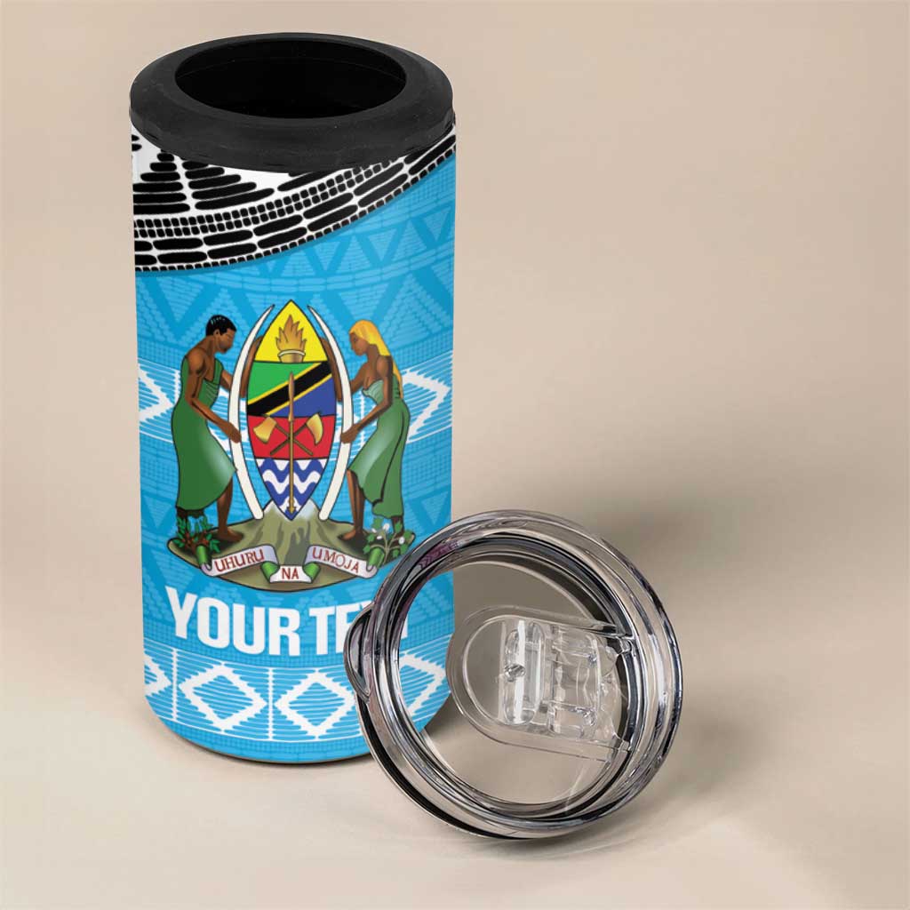 Custom Tanzania Cricket 4 in 1 Can Cooler Tumbler Go Cows Sporty African Pattern - Wonder Print Shop