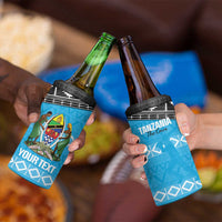 Custom Tanzania Cricket 4 in 1 Can Cooler Tumbler Go Cows Sporty African Pattern - Wonder Print Shop