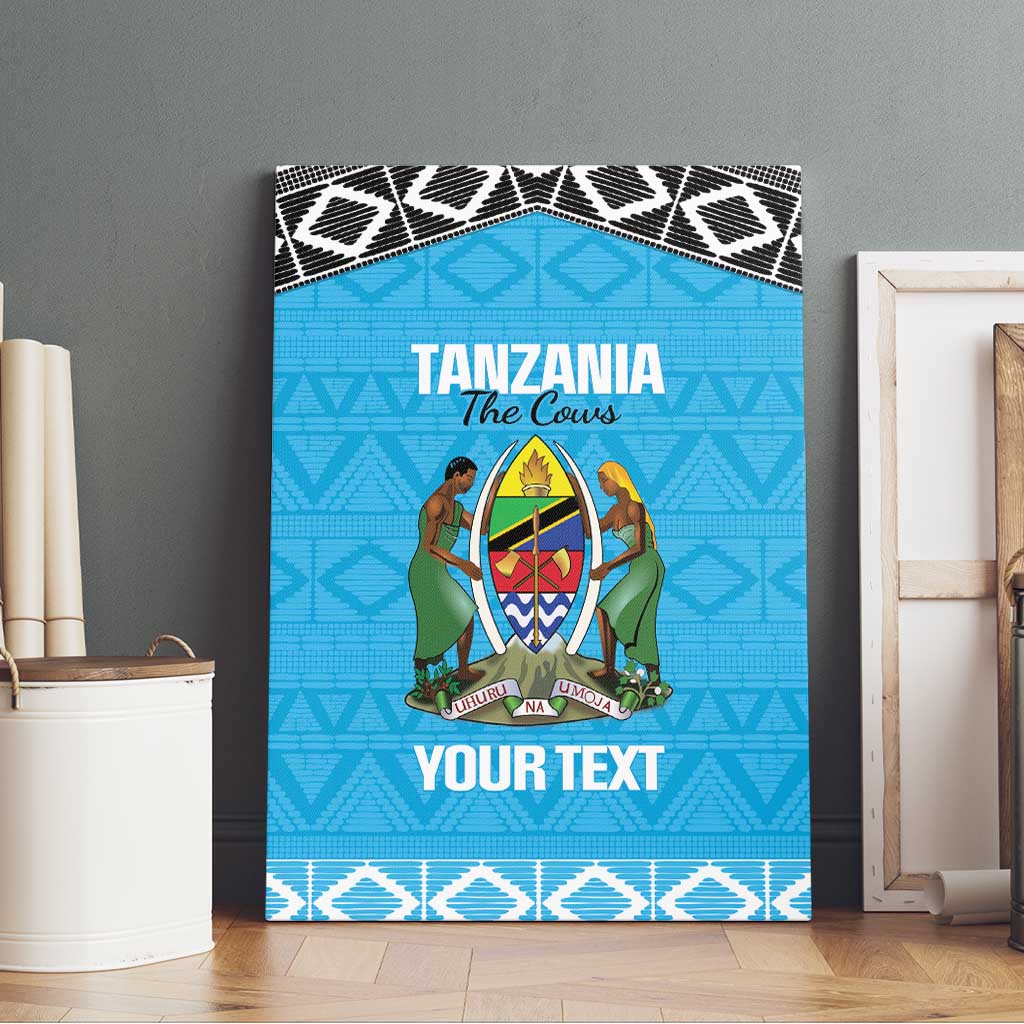 Custom Tanzania Cricket Canvas Wall Art Go Cows Sporty African Pattern - Wonder Print Shop