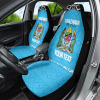 Custom Tanzania Cricket Car Seat Cover Go Cows Sporty African Pattern - Wonder Print Shop