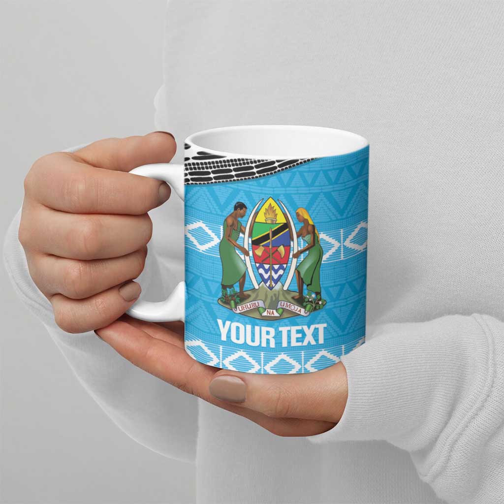 Custom Tanzania Cricket Ceramic Mug Go Cows Sporty African Pattern - Wonder Print Shop