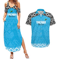 Custom Tanzania Cricket Couples Matching Summer Maxi Dress and Hawaiian Shirt Go Cows Sporty African Pattern - Wonder Print Shop
