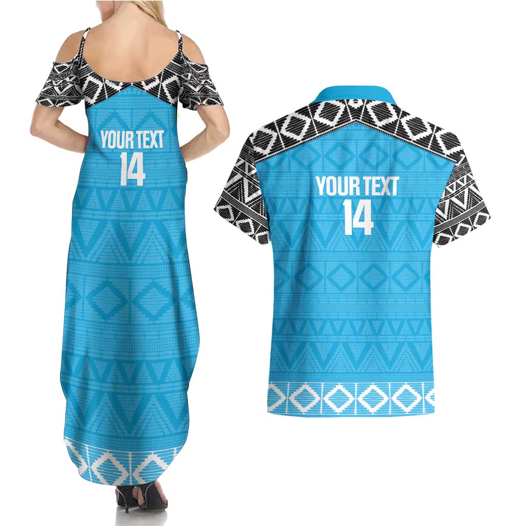 Custom Tanzania Cricket Couples Matching Summer Maxi Dress and Hawaiian Shirt Go Cows Sporty African Pattern - Wonder Print Shop