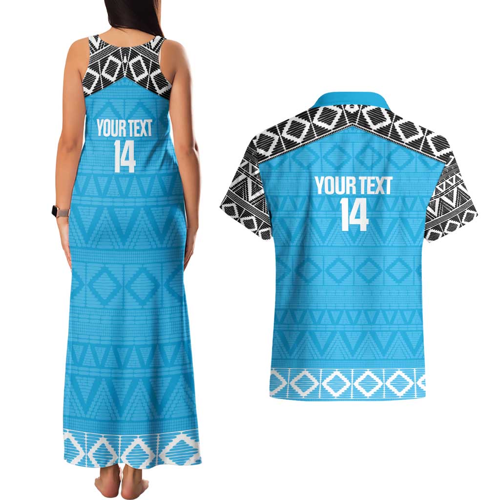 Custom Tanzania Cricket Couples Matching Tank Maxi Dress and Hawaiian Shirt Go Cows Sporty African Pattern - Wonder Print Shop