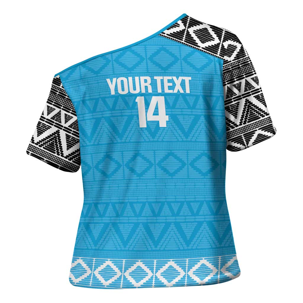 Custom Tanzania Cricket Cross Shoulder Shirt Go Cows Sporty African Pattern - Wonder Print Shop