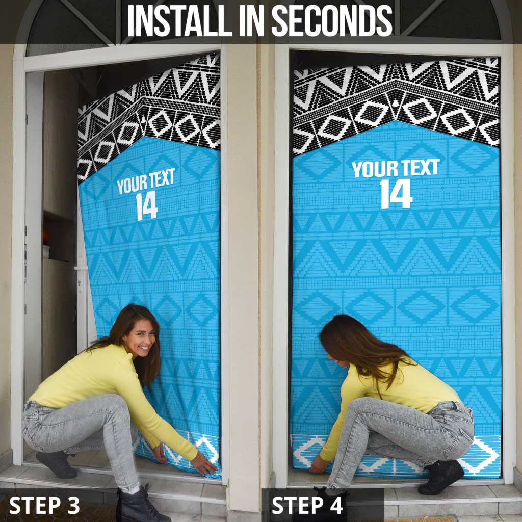 Custom Tanzania Cricket Door Cover Go Cows Sporty African Pattern - Wonder Print Shop