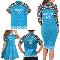 Custom Tanzania Cricket Family Matching Long Sleeve Bodycon Dress and Hawaiian Shirt Go Cows Sporty African Pattern - Wonder Print Shop