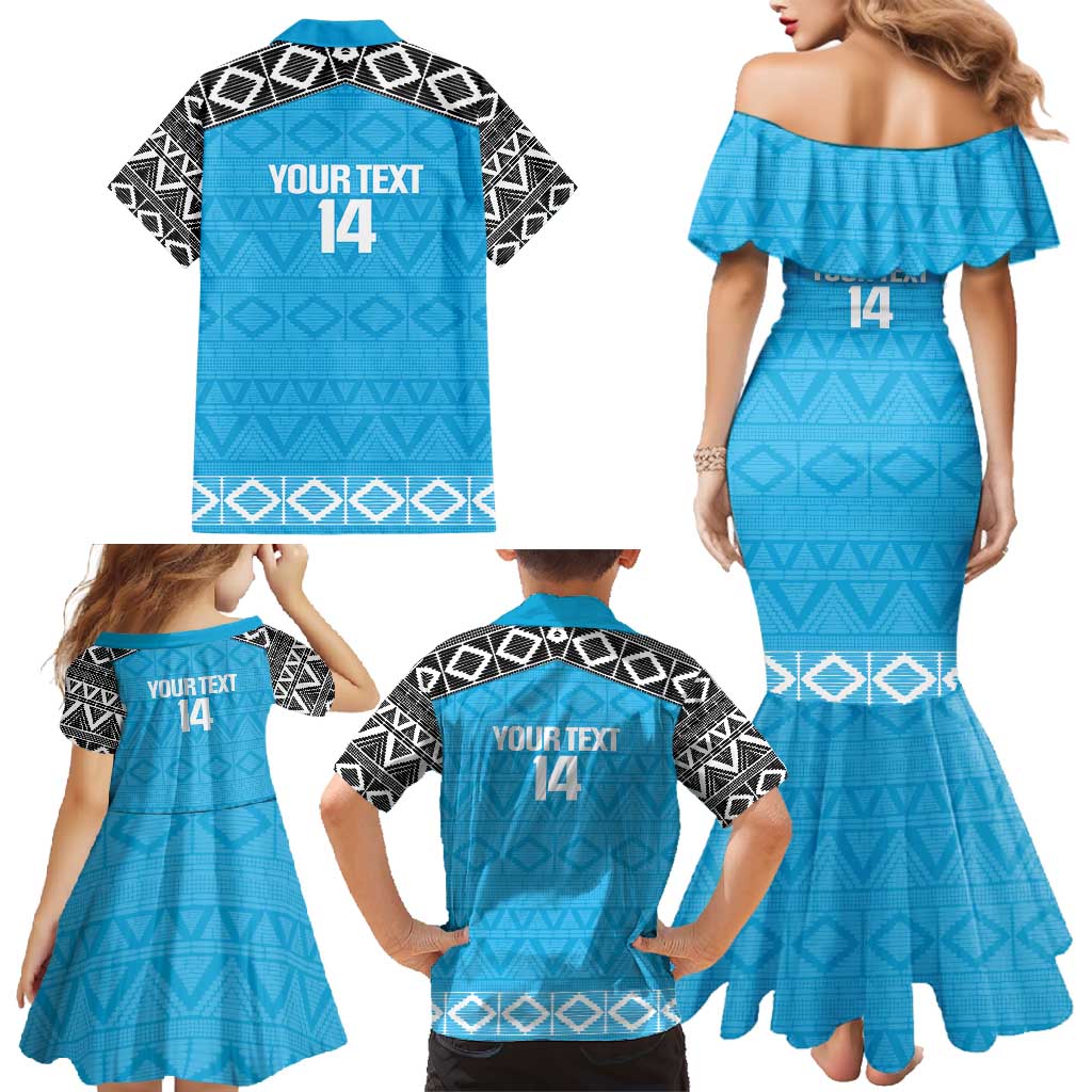 Custom Tanzania Cricket Family Matching Mermaid Dress and Hawaiian Shirt Go Cows Sporty African Pattern - Wonder Print Shop