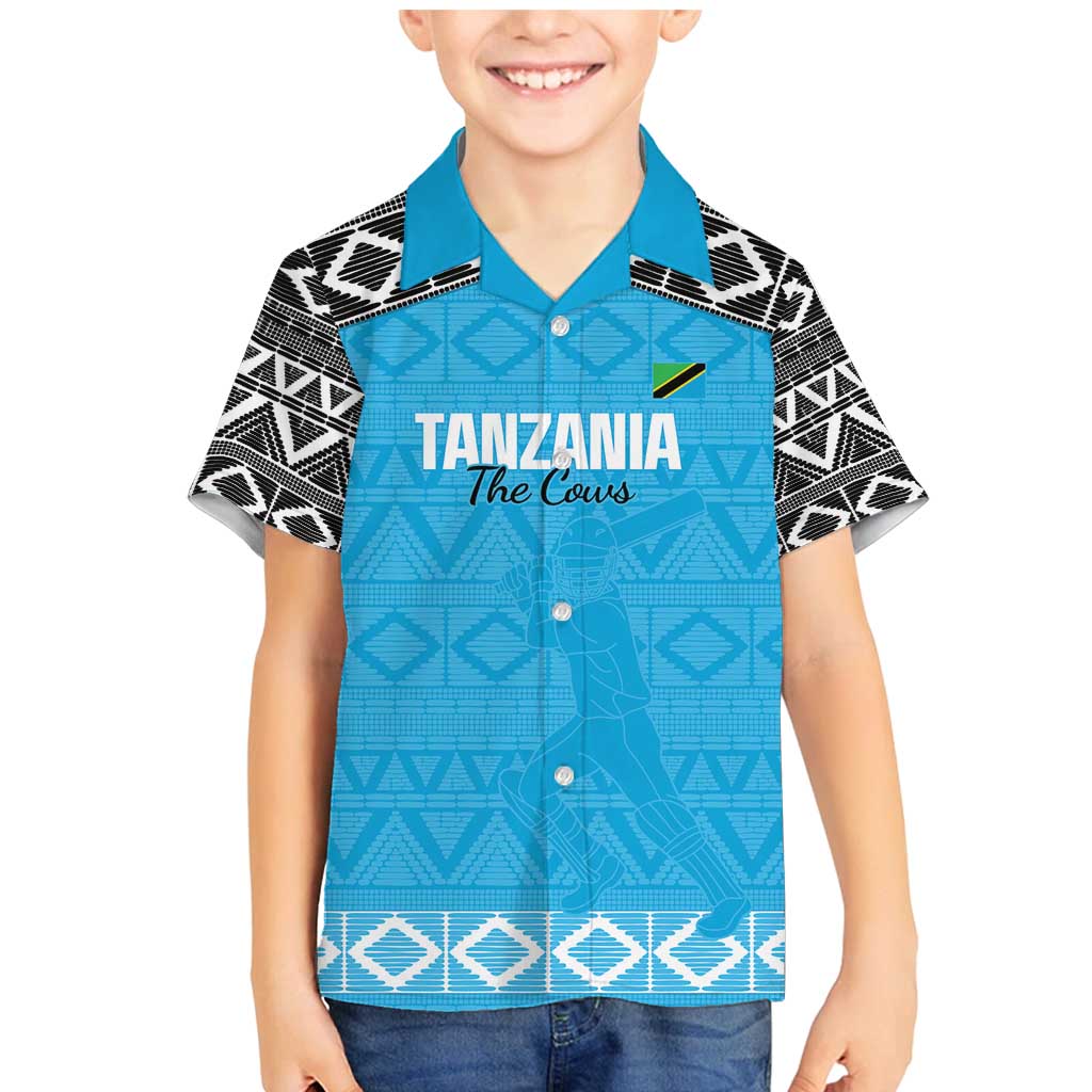 Custom Tanzania Cricket Family Matching Mermaid Dress and Hawaiian Shirt Go Cows Sporty African Pattern - Wonder Print Shop