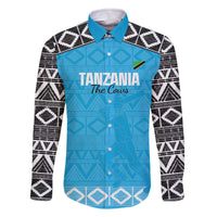 Custom Tanzania Cricket Family Matching Off The Shoulder Long Sleeve Dress and Hawaiian Shirt Go Cows Sporty African Pattern - Wonder Print Shop