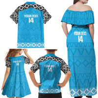 Custom Tanzania Cricket Family Matching Off Shoulder Maxi Dress and Hawaiian Shirt Go Cows Sporty African Pattern - Wonder Print Shop